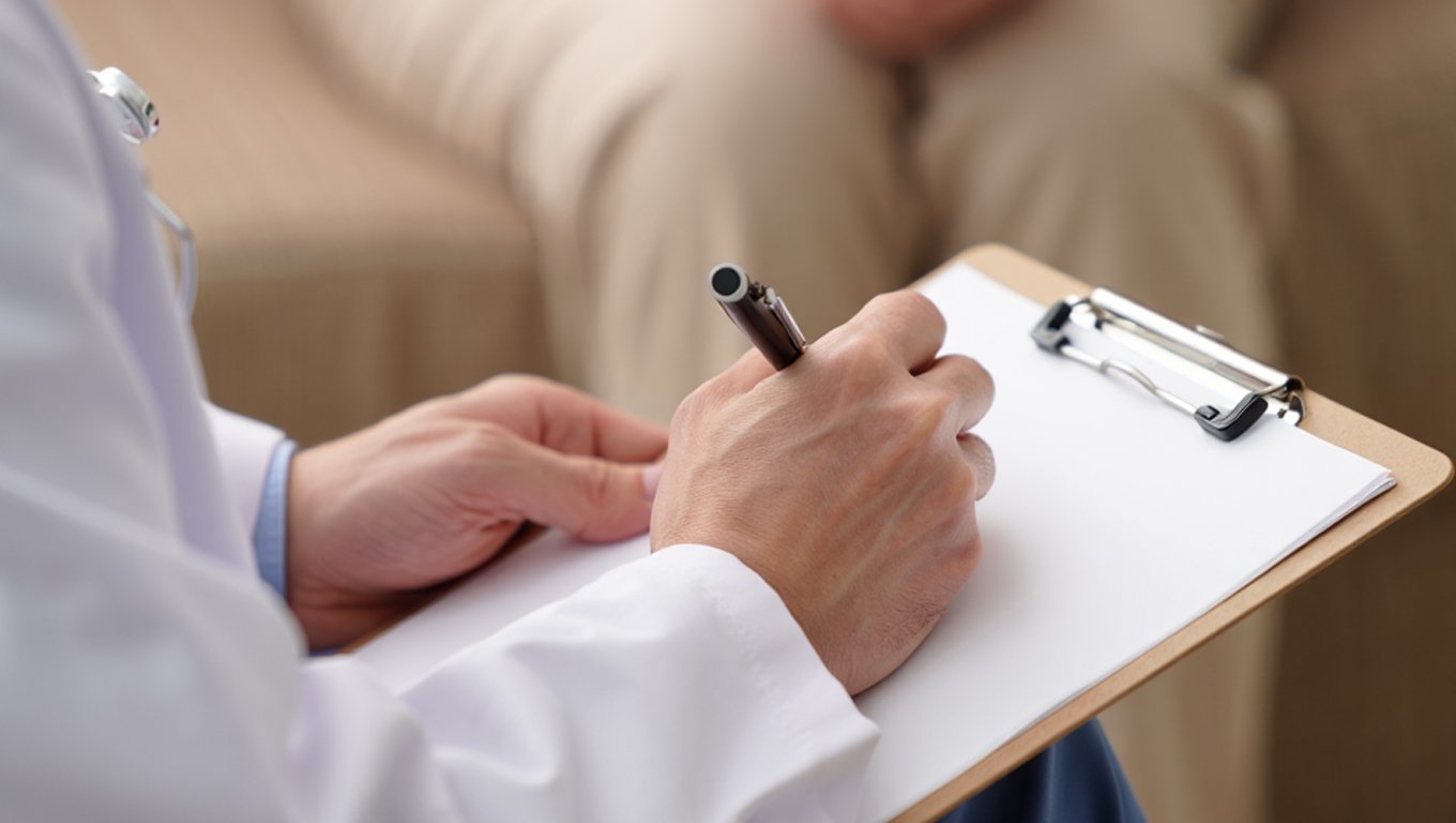 Врач записывает слова пациента